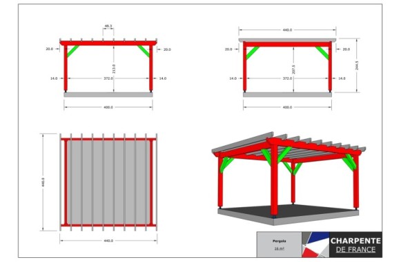 Pergolas - Pergola 16 m²