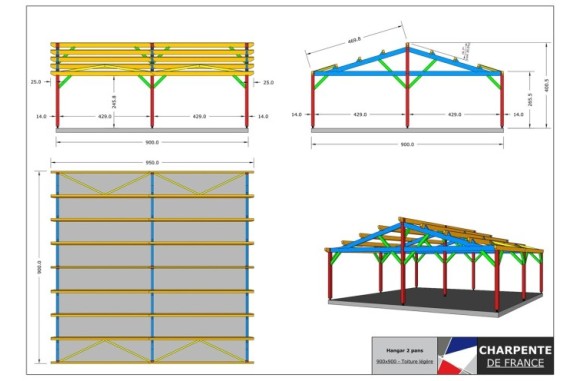 Hangar - 2 pans 900x900 - Eco