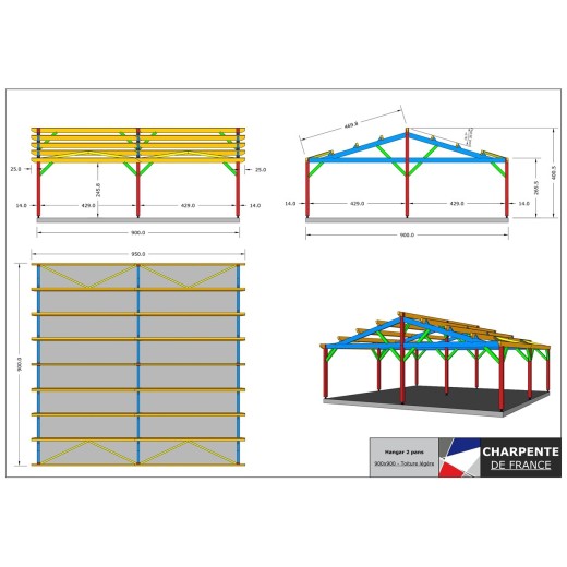 Hangar - 2 pans 900x900 - Eco